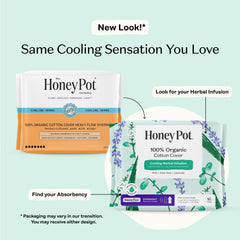 The Honey Pot organic cotton cover provides soft, breathable comfort for overnight wear.