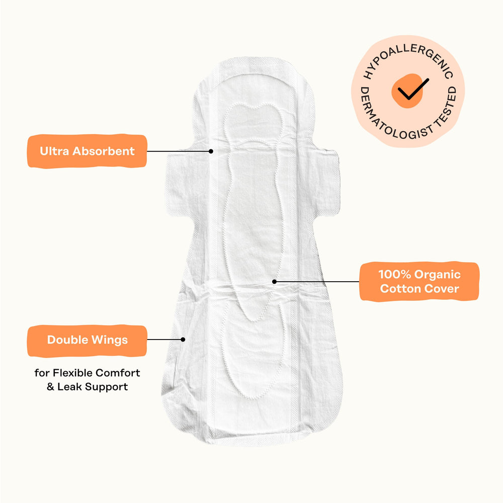 The Honey Pot pad packaging and label emphasizing clean, simple design.