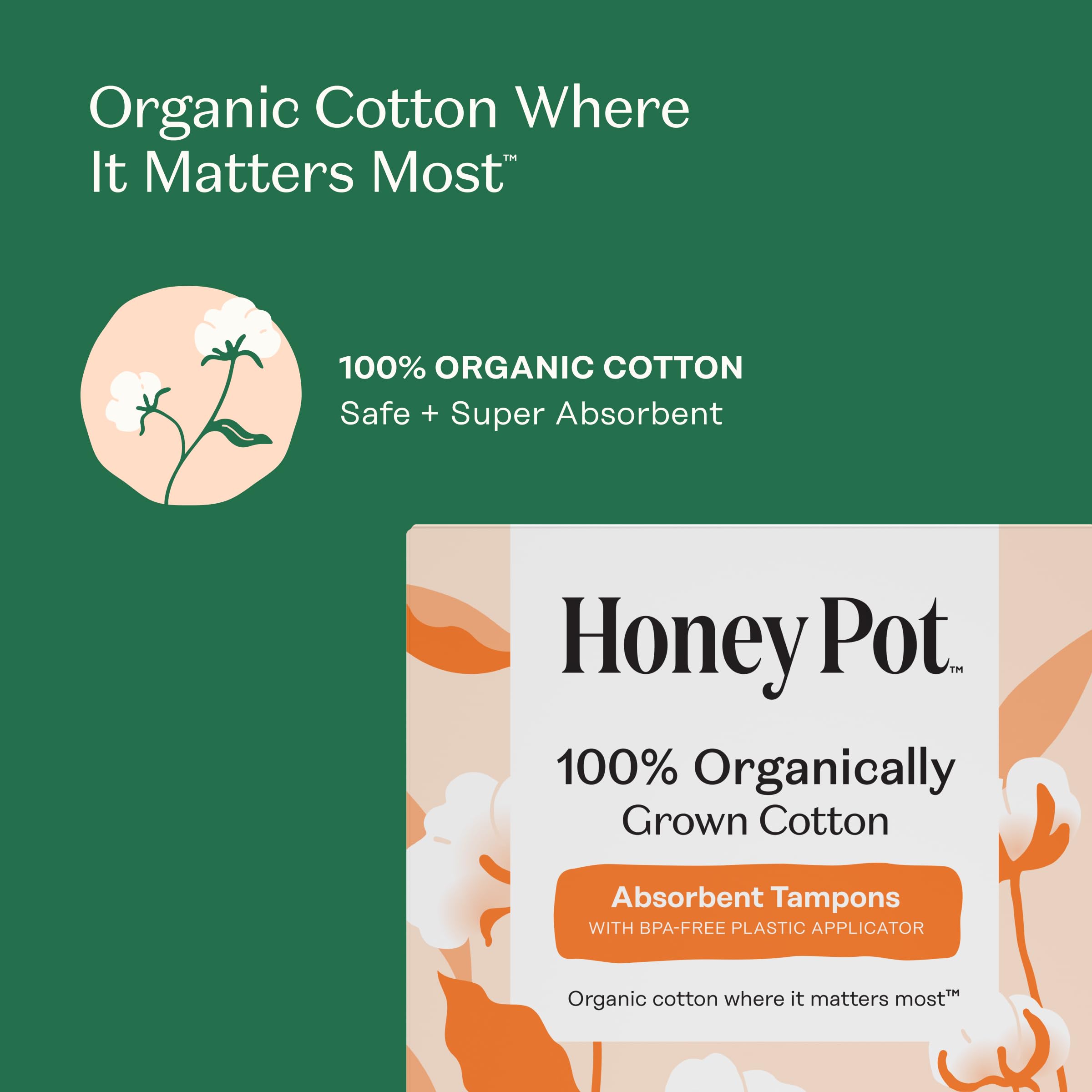 The Honey Pot Textured Grip Applicator aids smooth insertion.