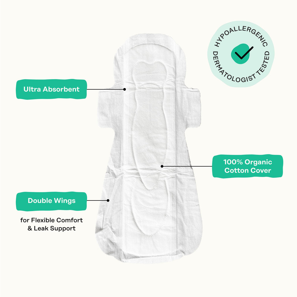 The Honey Pot wings design keeps the pad in place for secure overnight use.