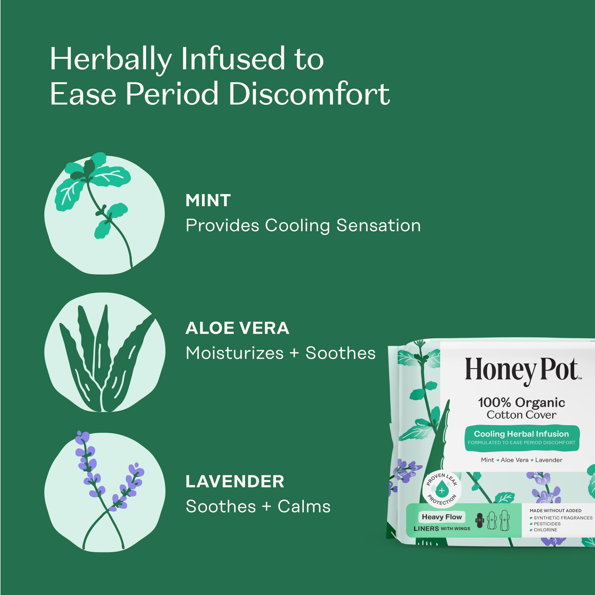 The Honey Pot wood pulp core image shows high absorbency and reliability.