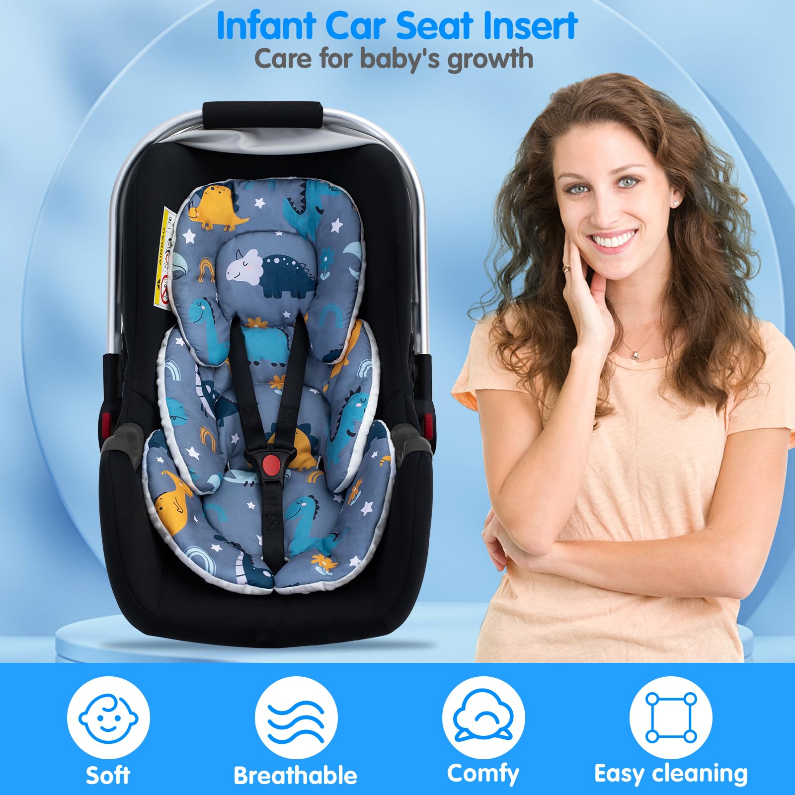 3D foam side provides gentle structure for a comfortable ride.