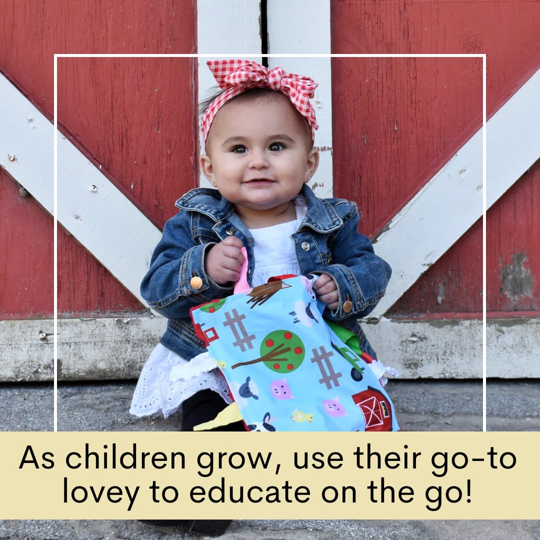 The Learning Lovey dual-purpose teether and security blanket in one.