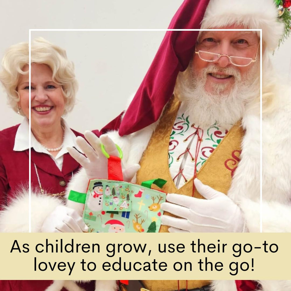 The Learning Lovey family-made design reflects a home-crafted toy