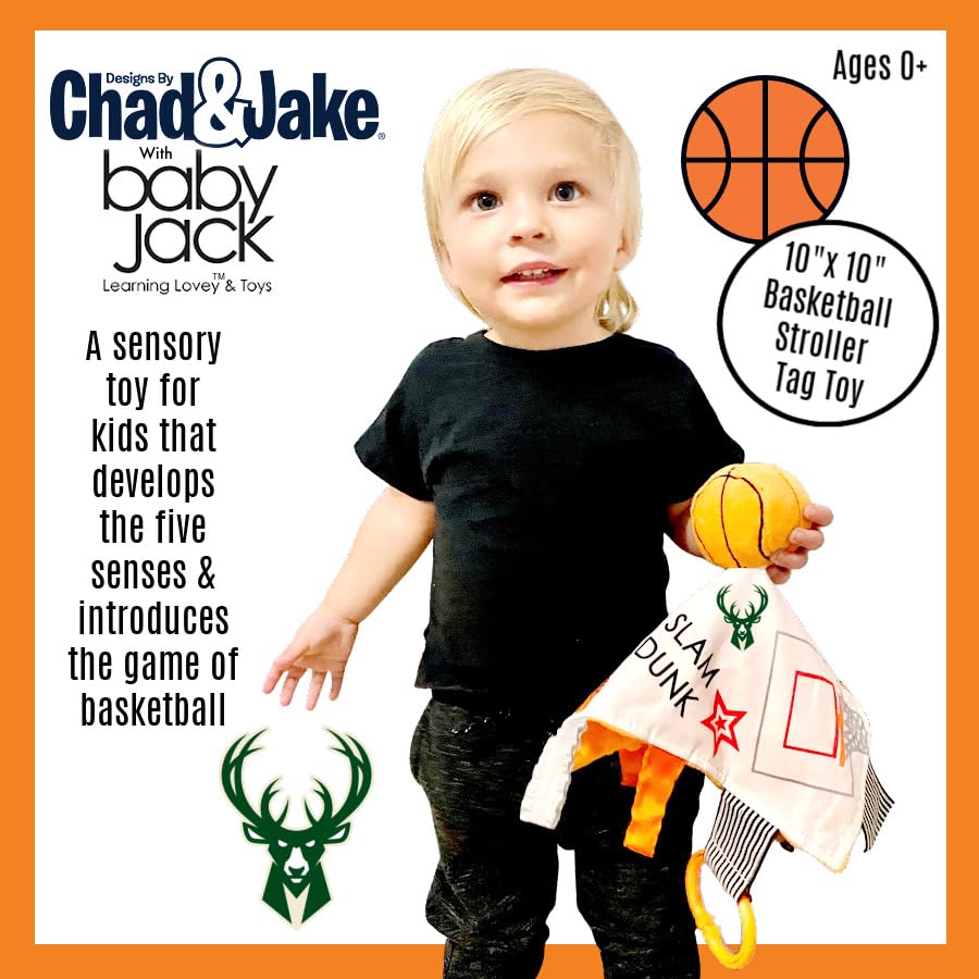 The Learning Lovey stroller clip toy attaches securely for on the go sensory play.