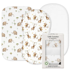 The Linen Company New York organic bassinet sheets closeup percale weave for breathable comfort.