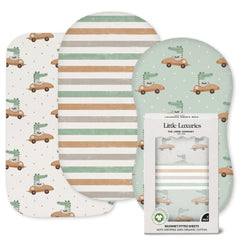The Linen Company New York organic cotton bassinet sheets three-pack for soft, safe sleep