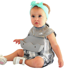 The Little Monkey Company Freddie Bib offers full coverage to keep outfits clean.