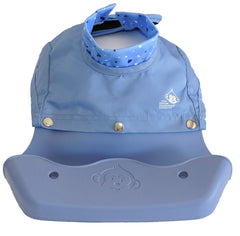 Philip Bib high-neck design prevents dribbles from slipping inside the collar.