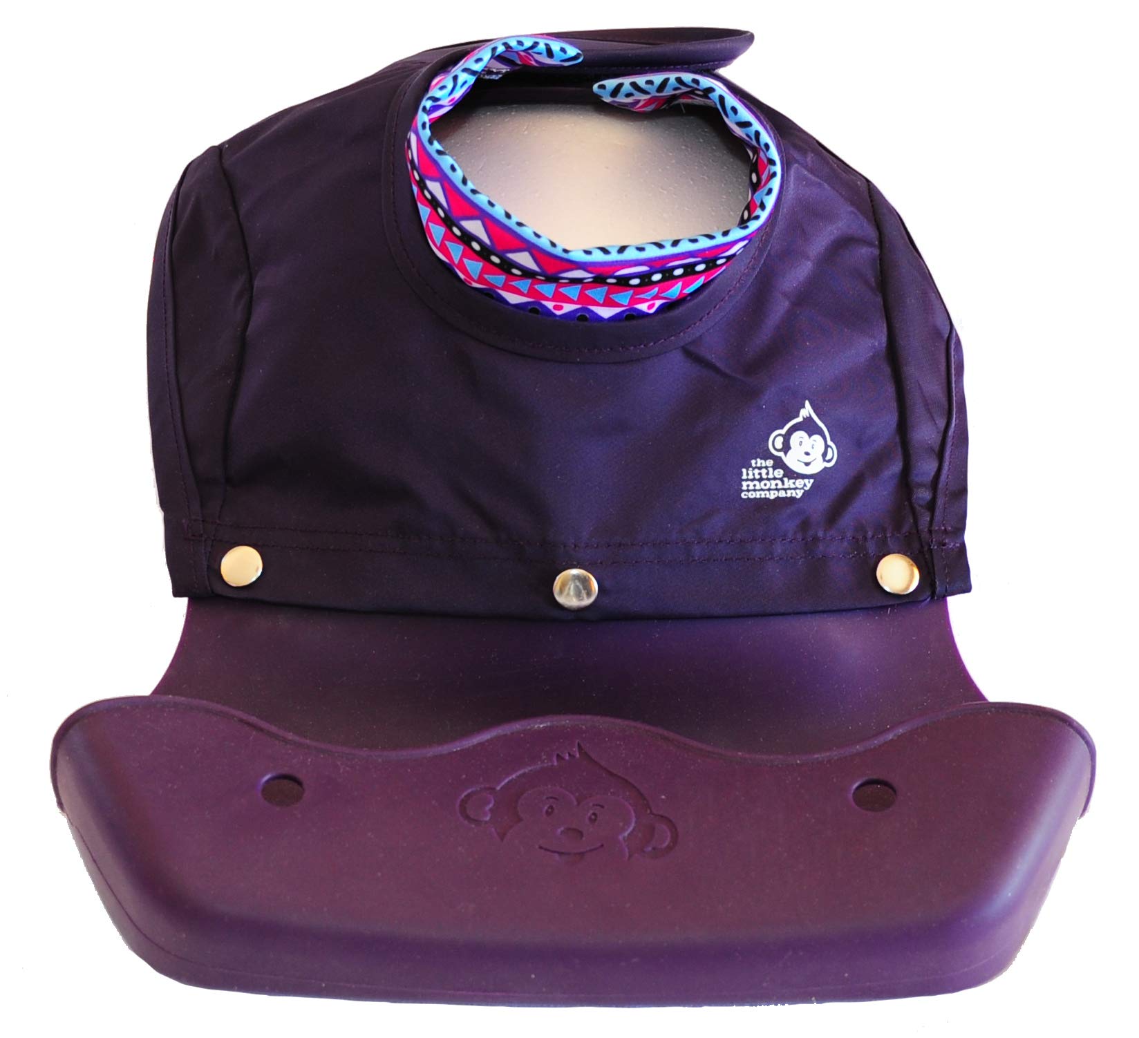 The Little Monkey Company waterproof silicone bib keeps clothes dry during saucy meals.
