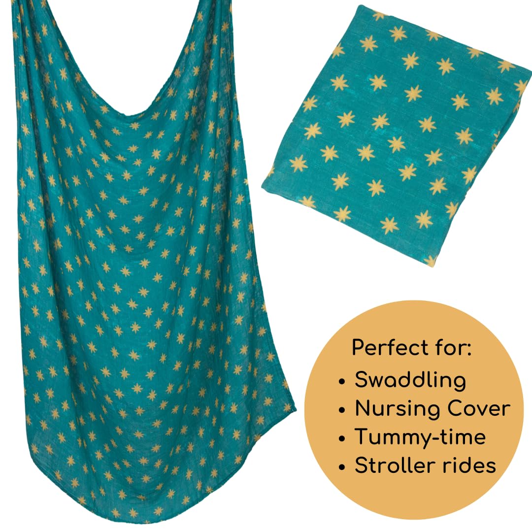 The Little Rose Shop 47x47 inch swaddle shows generous size.