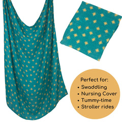 The Little Rose Shop 47x47 inch swaddle shows generous size.