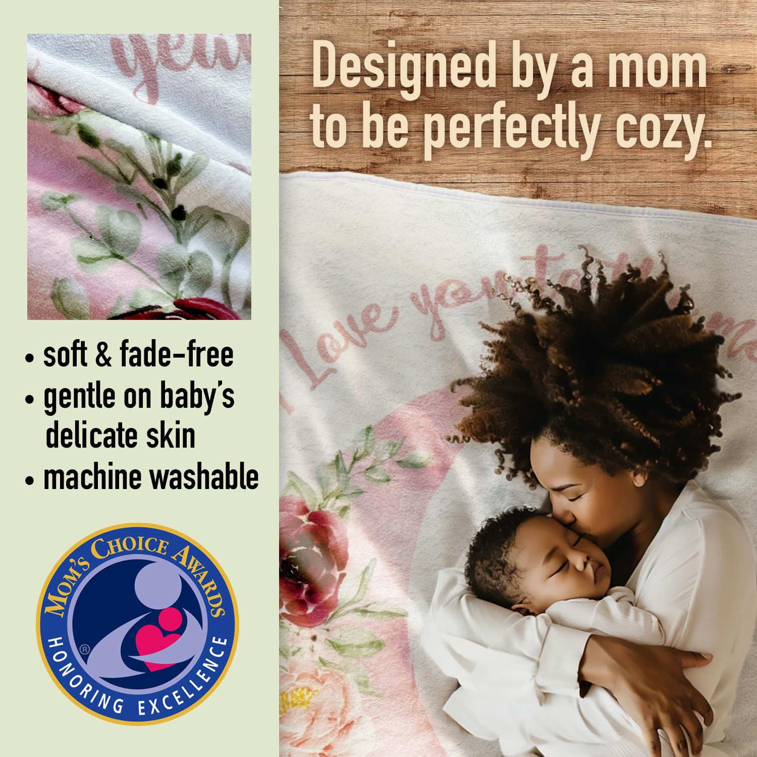 The Modern Child baby monthly progress blanket showcases milestones on a soft backdrop.