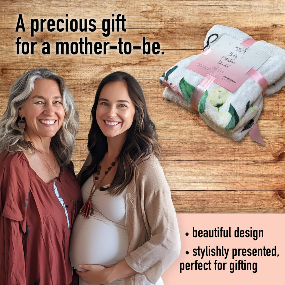 The Modern Child multiuse milestone blanket doubles as swaddle or playmat.