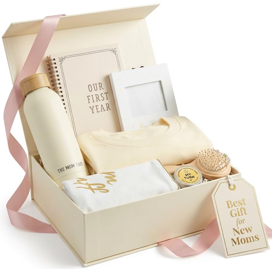 The Mom Edit new mom care package gift box ready for gifting