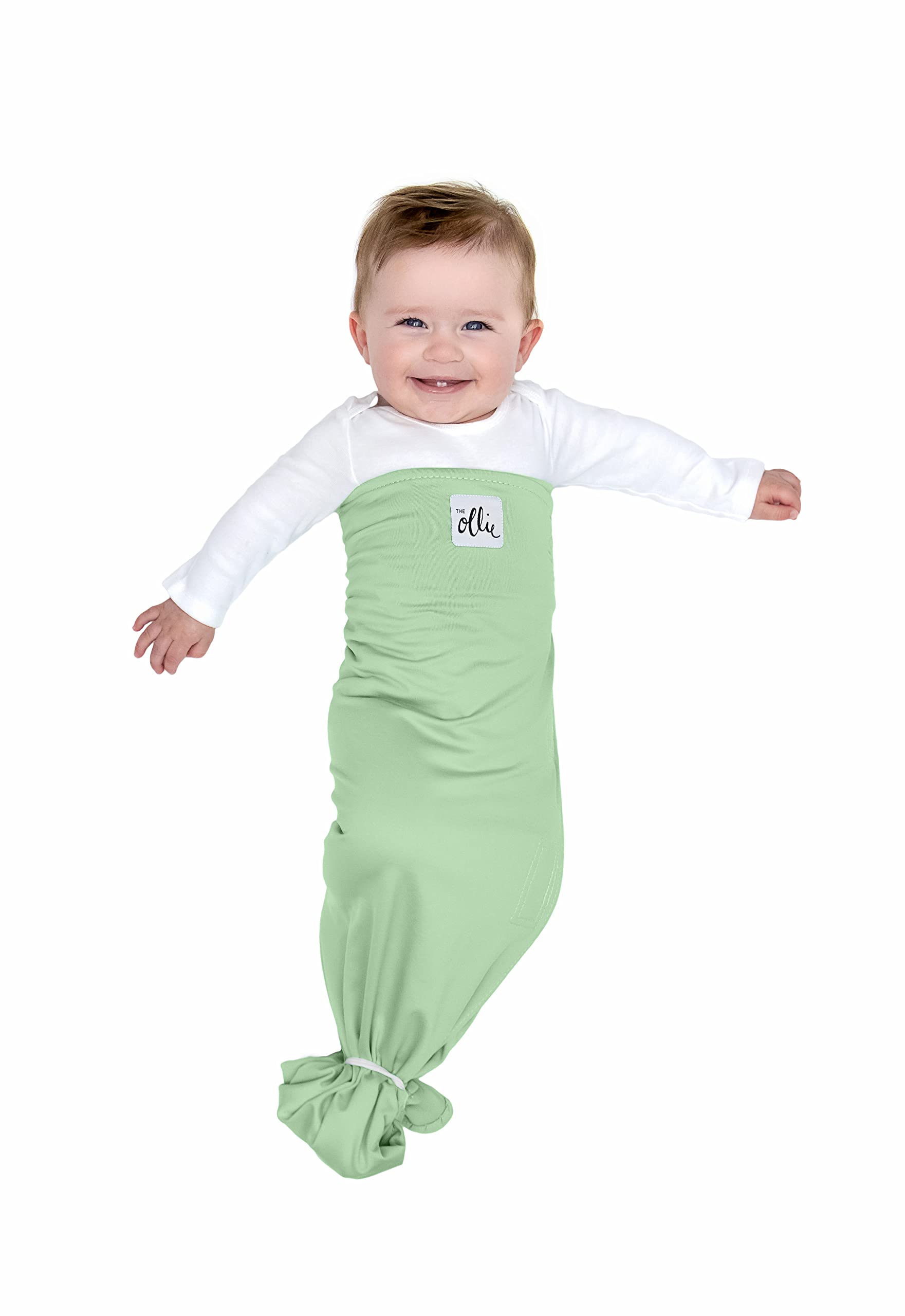The Ollie Swaddle diaper-change access enables quick changes.
