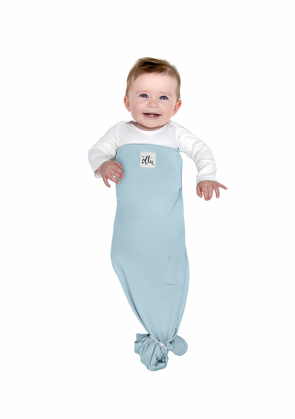 The Ollie Swaddle easy-diaper-change design speeds up nightly changes.