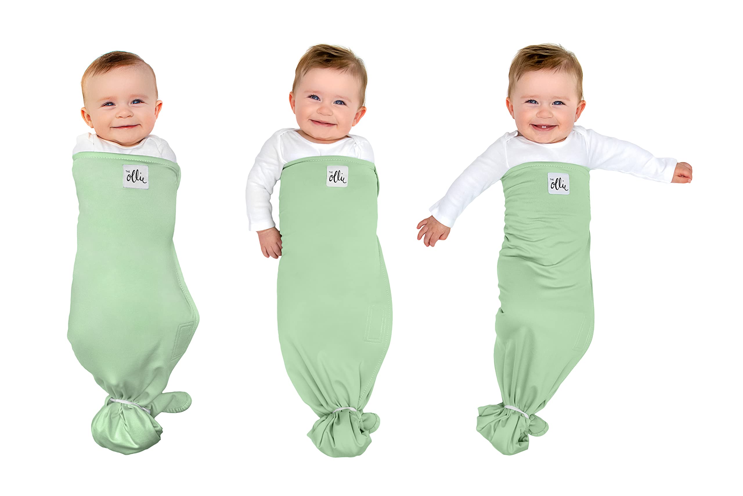 The Ollie Swaddle fabric close-up shows breathable, soft material for comfortable sleep.