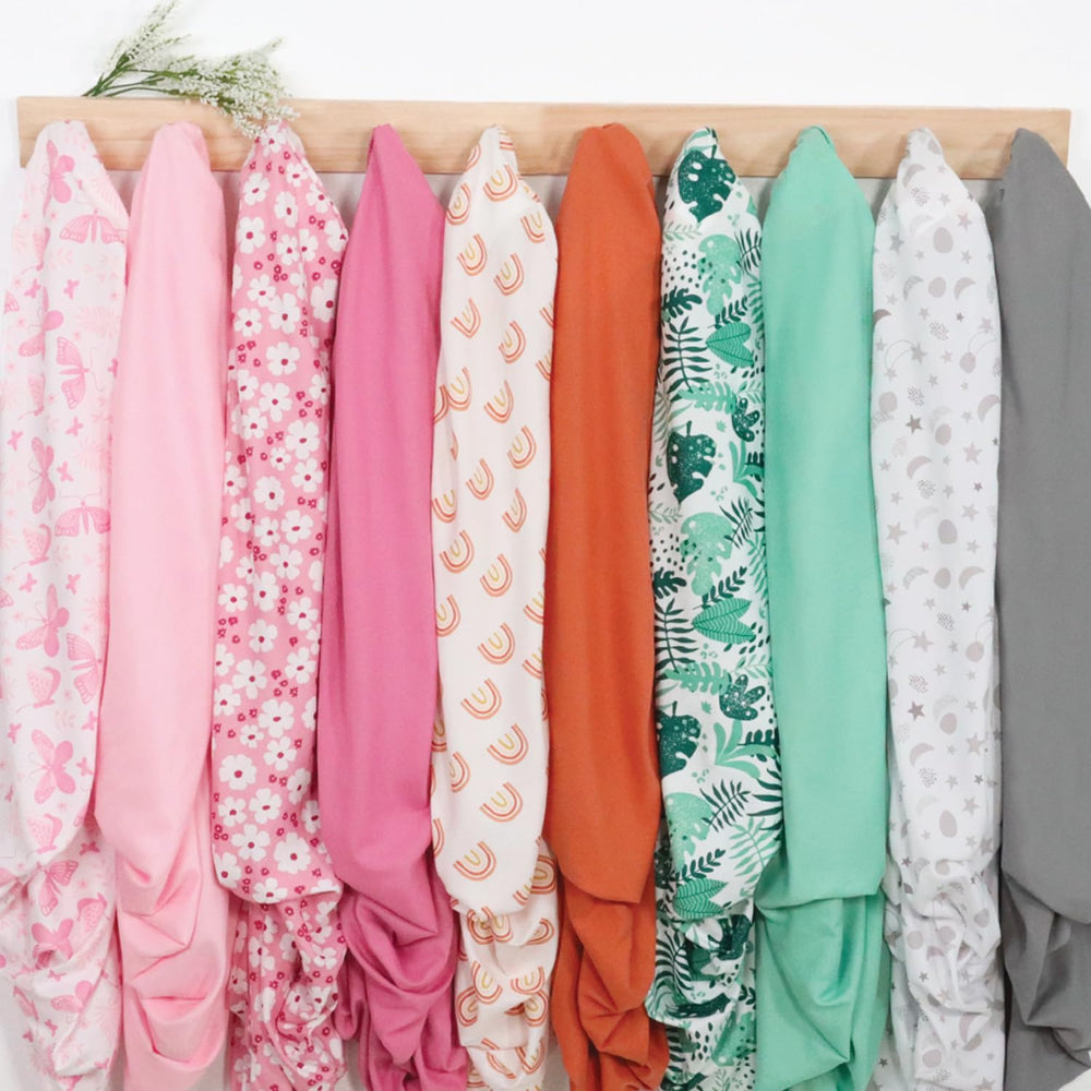 The Peanutshell baby-girl-nursery-sheets-collection offers coordinated styling and soft comfort.