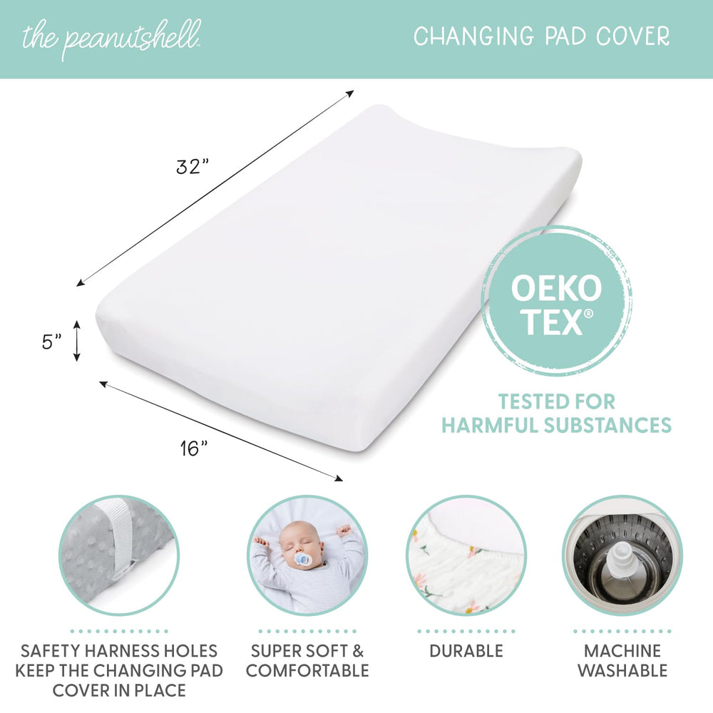 The Peanutshell buttonhole center strap opening supports changing pad straps.