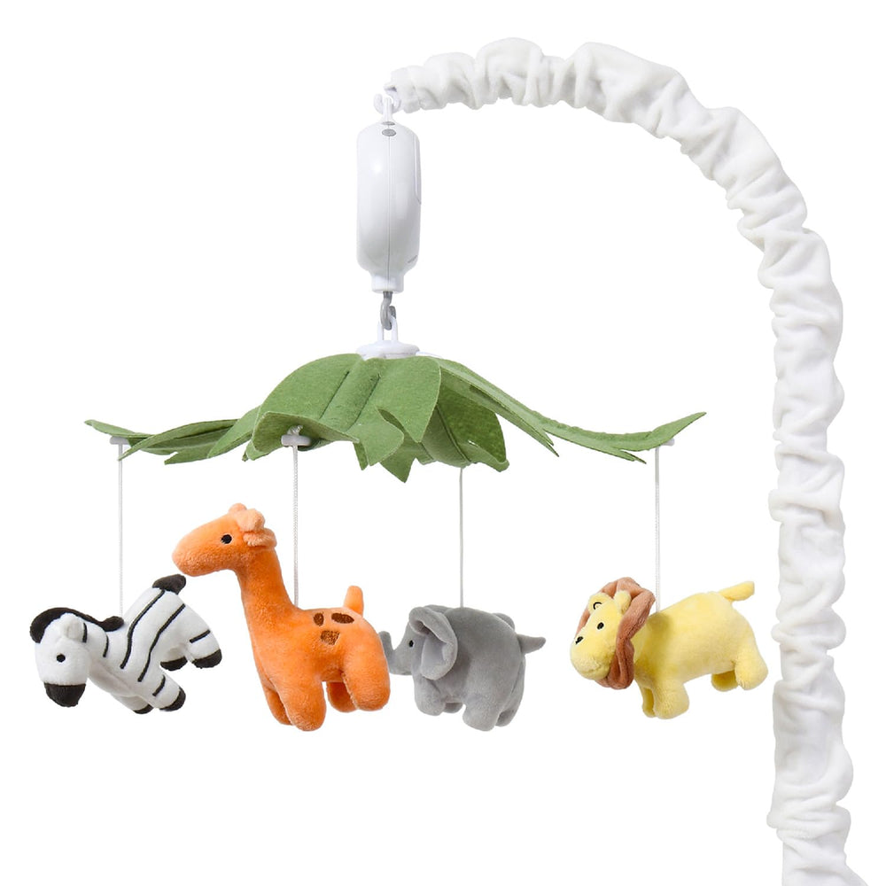 The Peanutshell crib mobile elephant soothes baby with gentle rotation.
