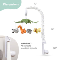 The Peanutshell crib mobile lion anchors the safari theme in the nursery.
