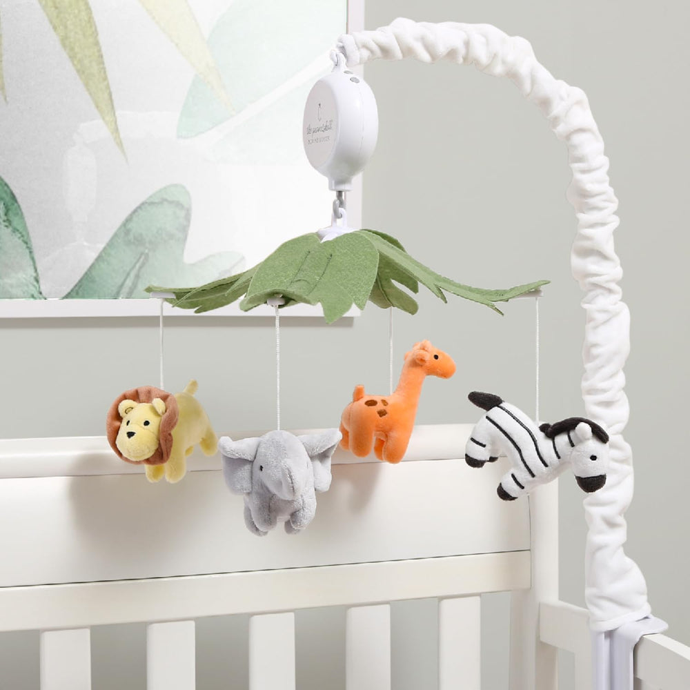 The Peanutshell crib mobile doubles as cheerful nursery decor.