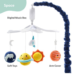The Peanutshell crib mobile in motion showcases rotation feature.