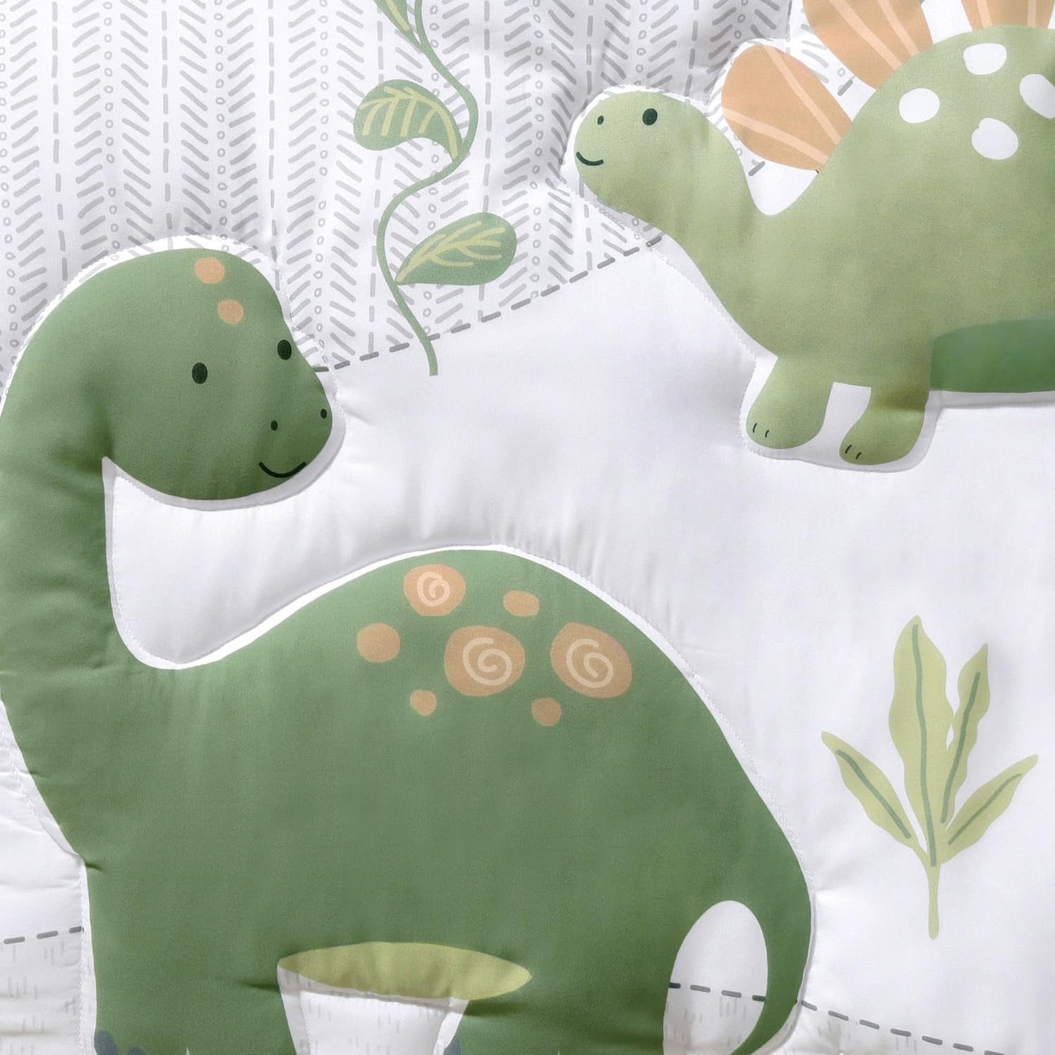 The Peanutshell Dinosaur Dreams machine-washable design keeps colors vibrant