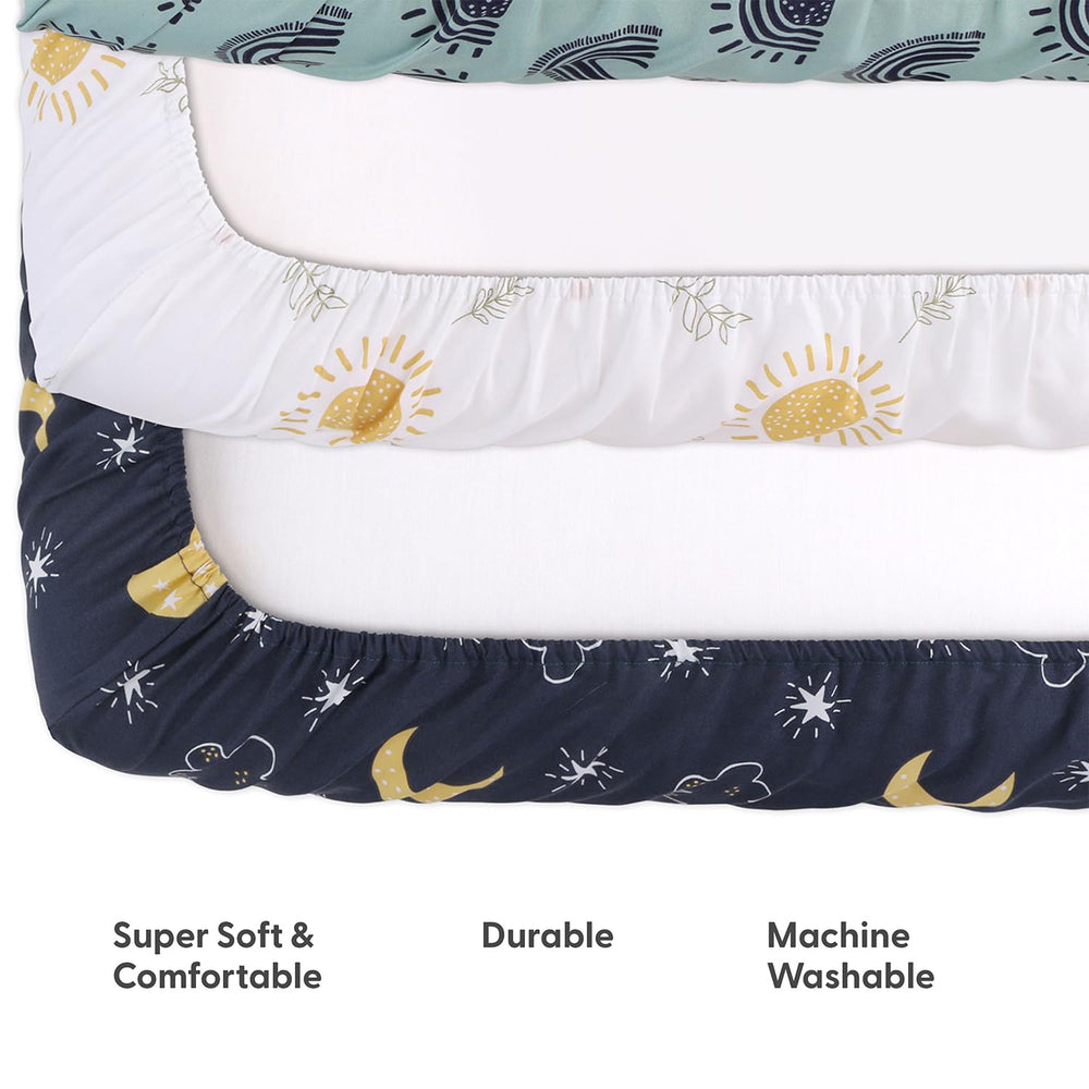 The Peanutshell durable, machine-washable pack n play sheet maintains softness after washes.
