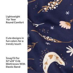 The Peanutshell soft breathable crib sheet provides a gentle surface for rest.
