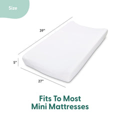 The Peanutshell soft breathable mini crib sheet offers gentle, comfortable surface for naps.