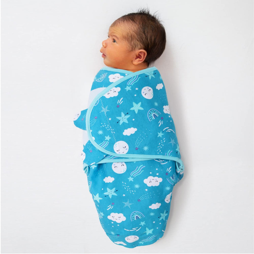 The Peanutshell Twinkle Twinkle swaddle made from soft 100% cotton for daily use.