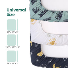 The Peanutshell universal-fit playard sheet fits standard playards securely.