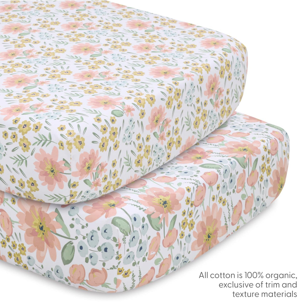 The Peanutshell Wildflower bed skirt provides tidy under-bed coverage.