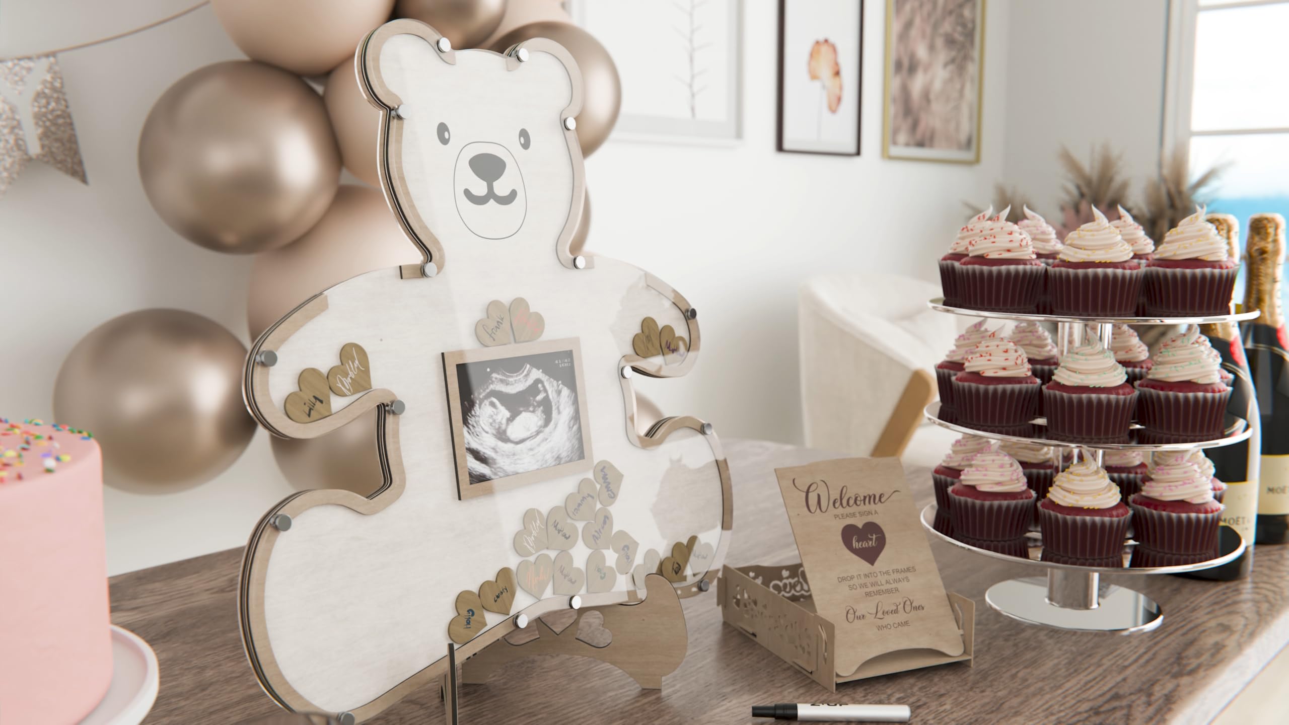 The Real Bossy Baby we can barely wait theme decor adds playful reveal vibes.