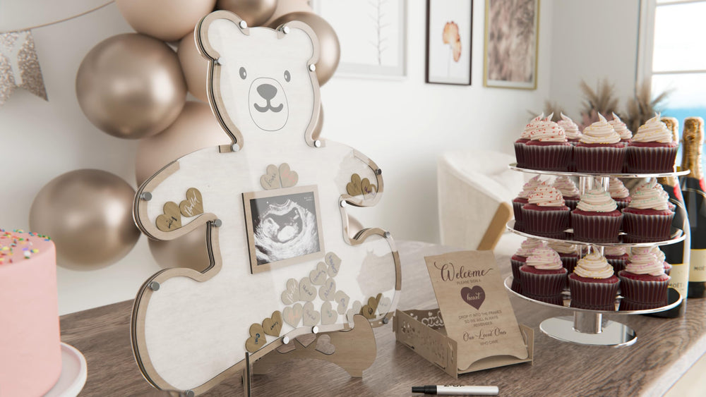 The Real Bossy Baby we can barely wait theme decor adds playful reveal vibes.