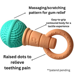 The Singing Mom microphone teether with rattle sounds enabling musical bonding