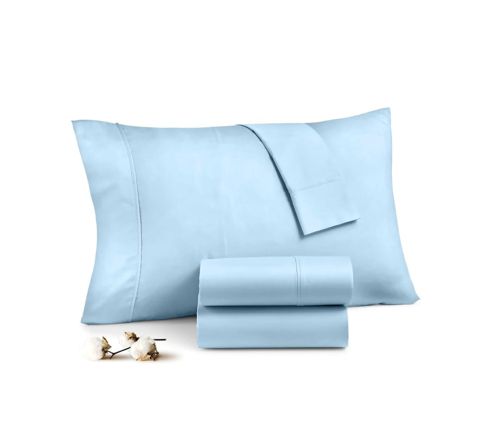 The Sky Bedding toddler pillowcase set flatlay shows 14x20 covers for travel and decor