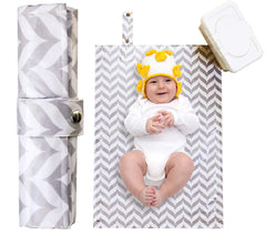 The Snug Bug portable diaper changing pad rolled-compact for on-the-go diaper changes.