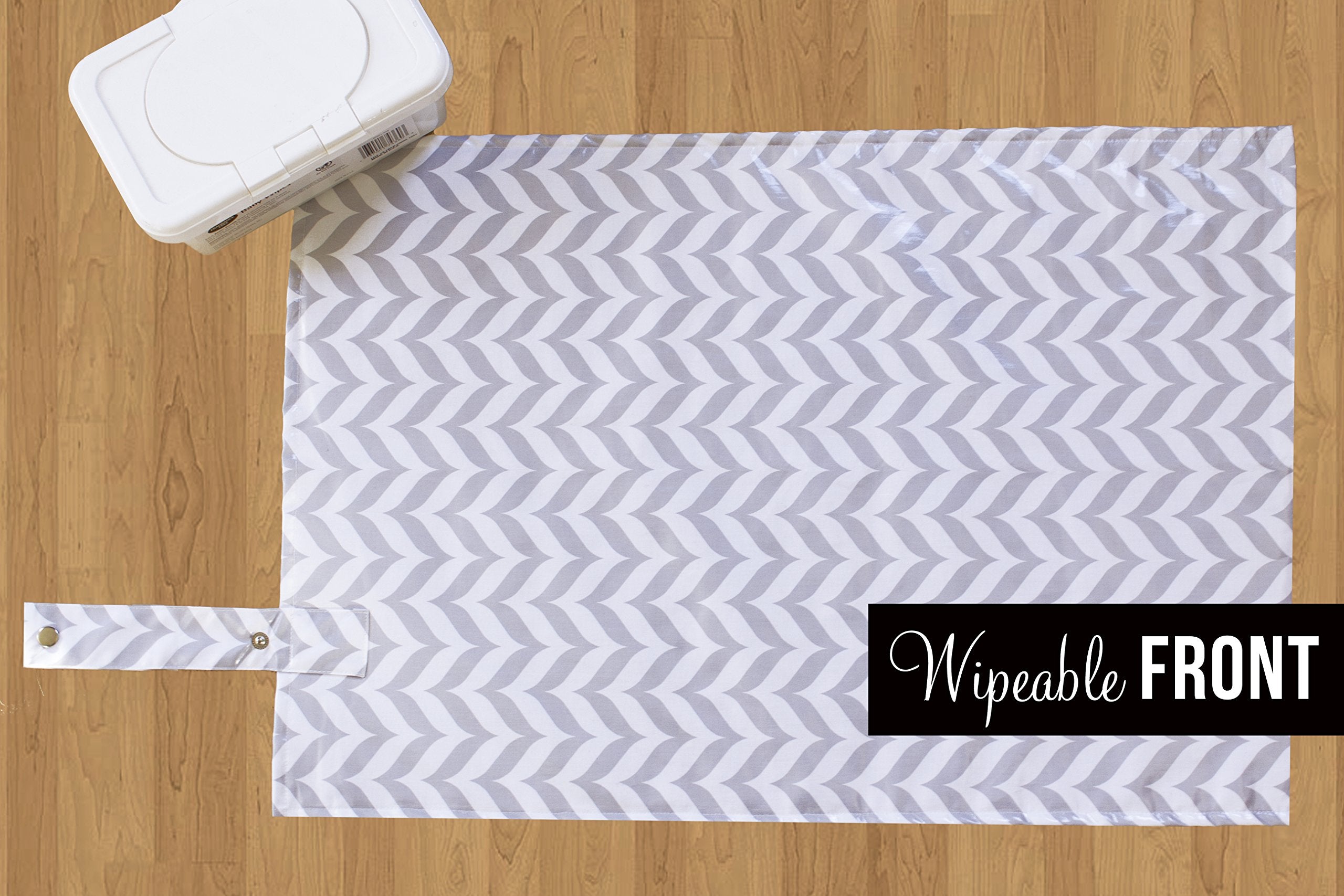 The Snug Bug wipe-clean surface stays clean between diaper changes.