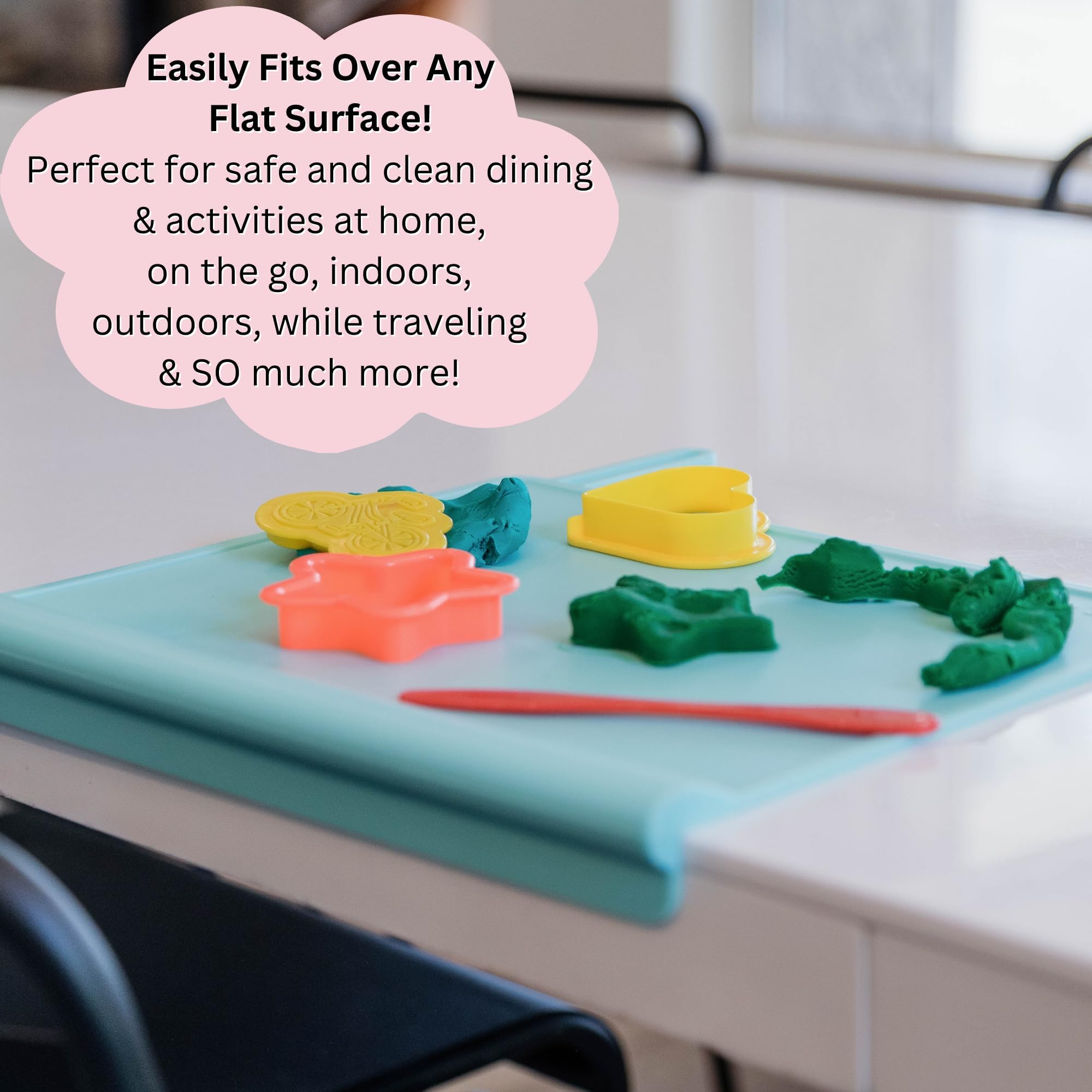 The Table Tyke sage green silicone placemat adds stylish dinning to any table