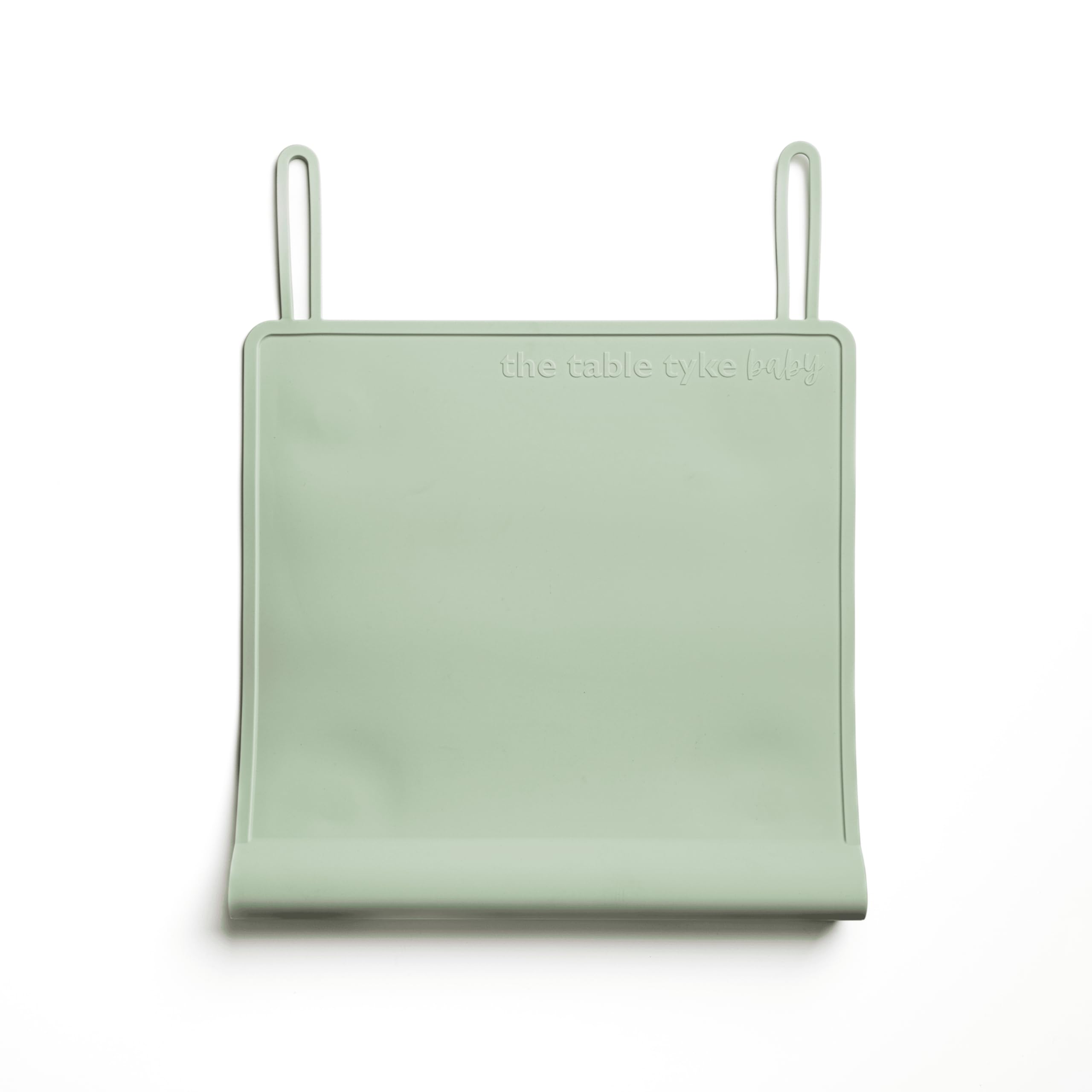 The Table Tyke placemat in Sage Green with edge bumper for safe dining surfaces