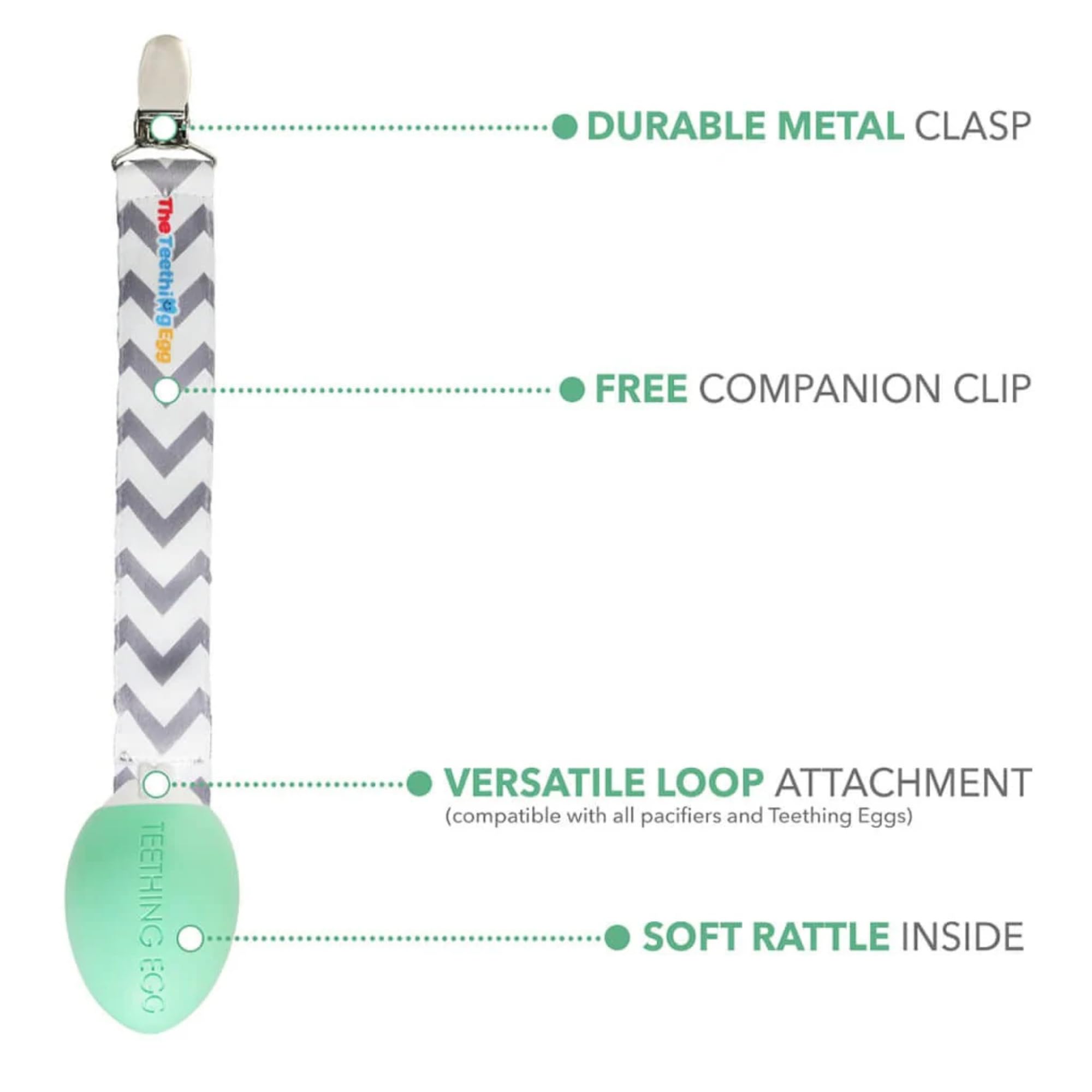 The Teething Egg is hypoallergenic and dishwasher safe for easy care.