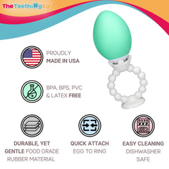 Inner rattle inside The Teething Egg adds sensory feedback.