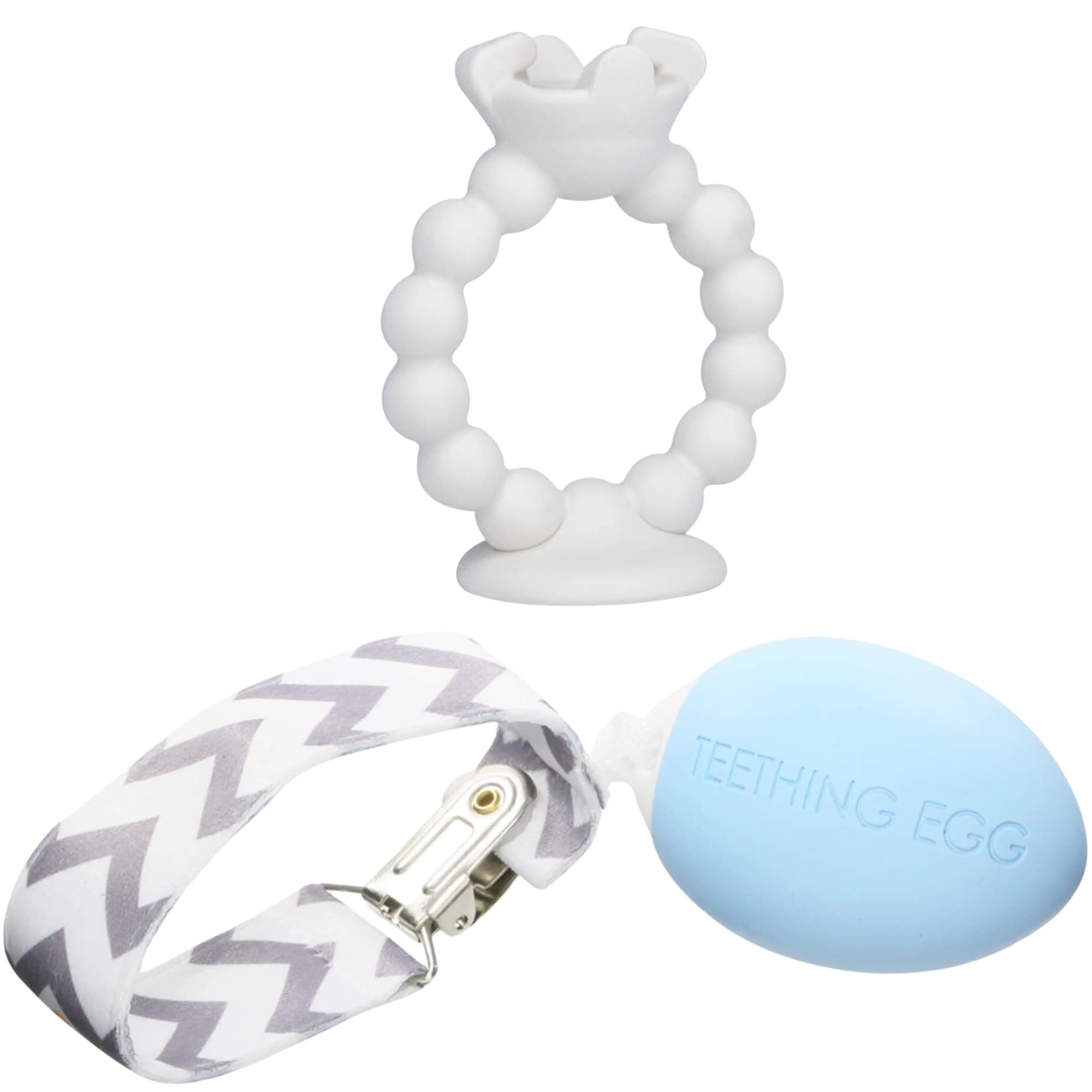 The Teething Egg original teether, safe for babies.