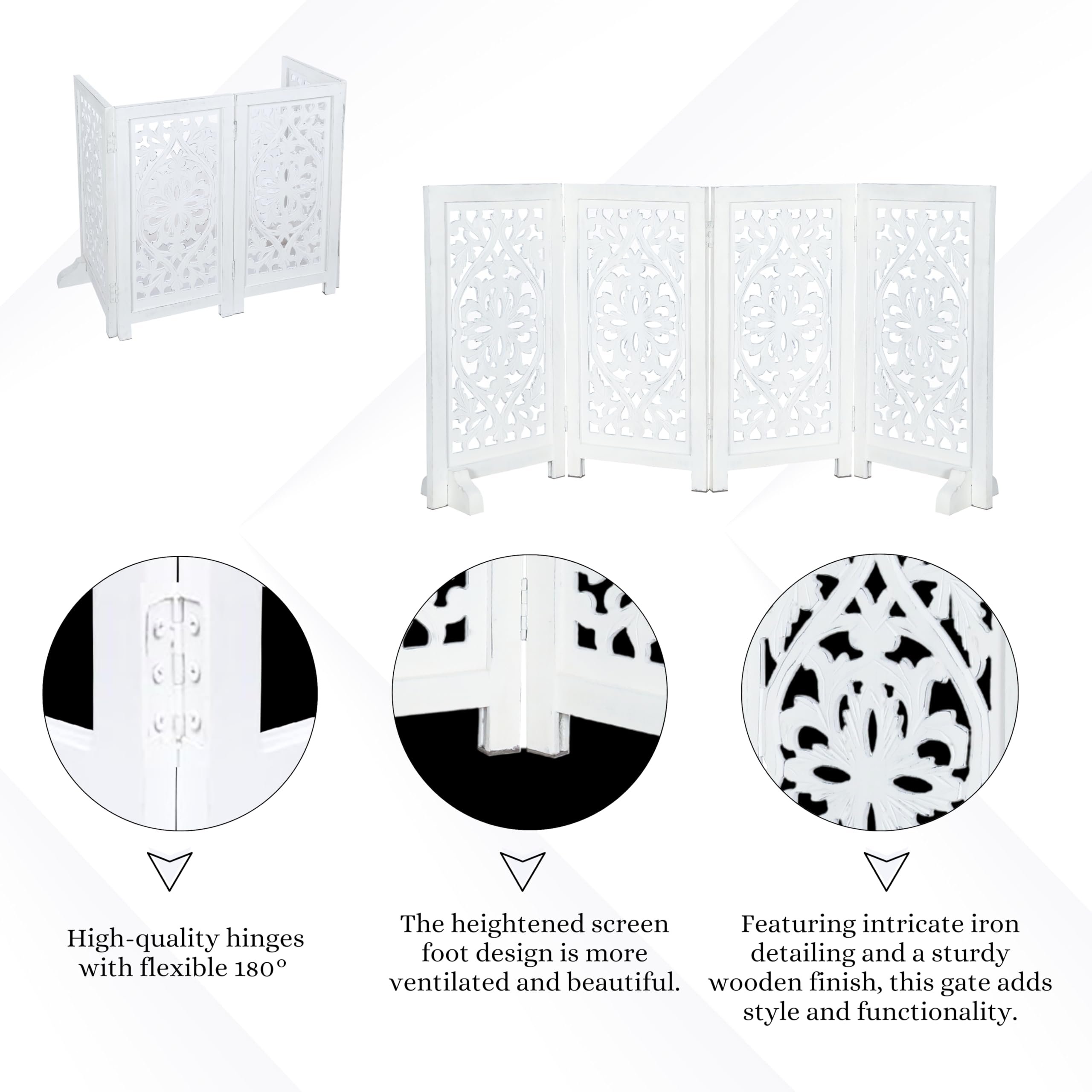 The Wooden Town foldable gate is easy to move between rooms.