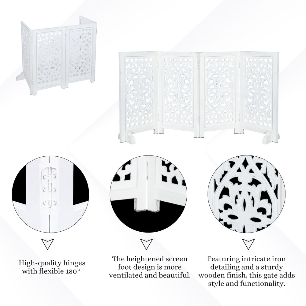 The Wooden Town foldable gate is easy to move between rooms.