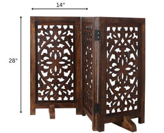 The Wooden Town fully assembled pet gate ready for immediate use.