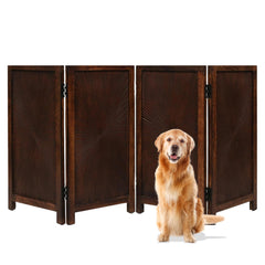 The Wooden Town pet gate foldable setup keeps doorways clear while pets roam safely.